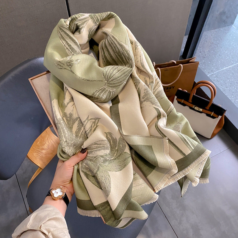 Cape Printing Pattern Tassel Air-conditioned Room Cape Blanket Autumn And Winter