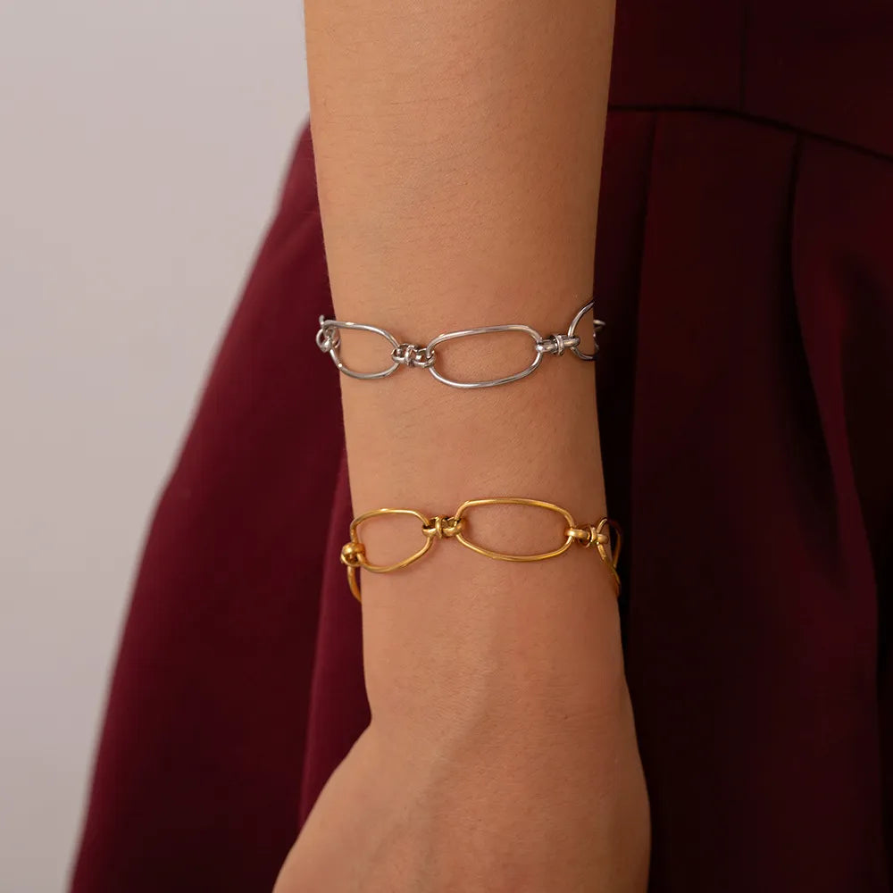 Gold & Silver Titanium Steel Chain Bracelet