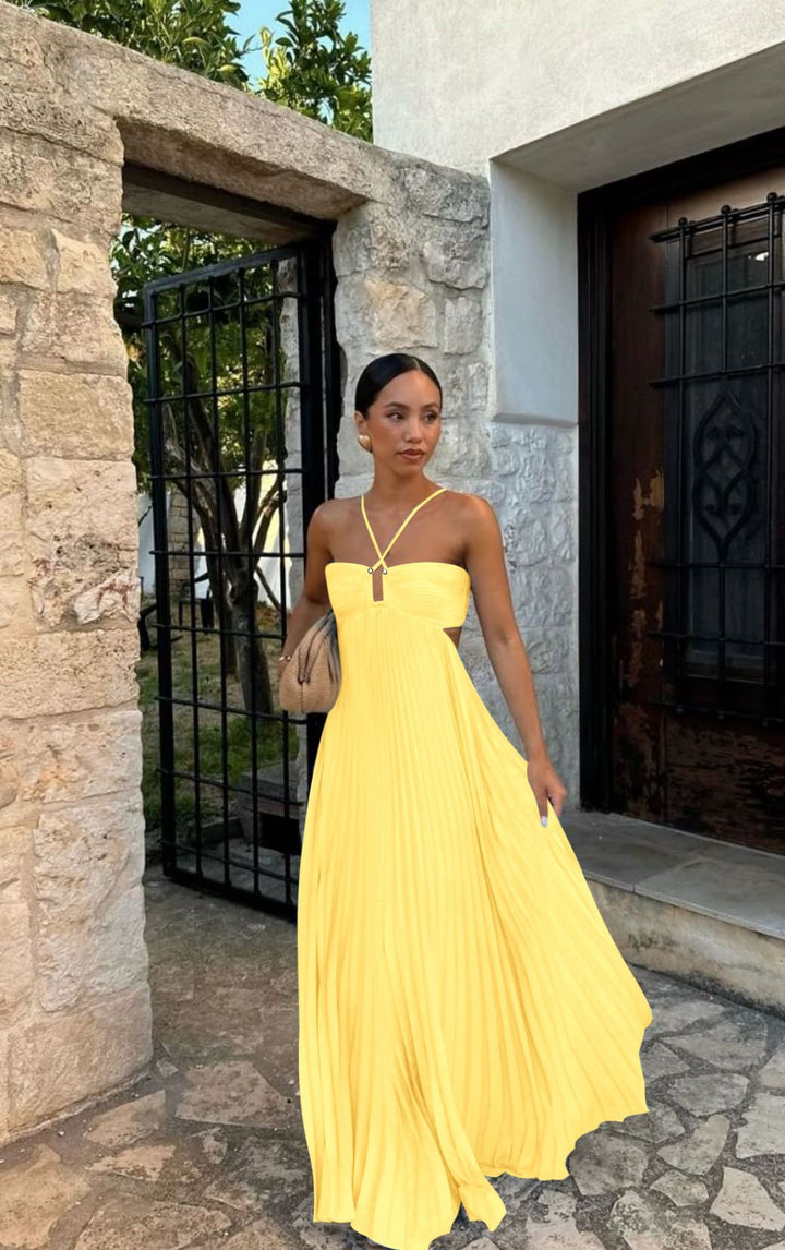 Elegant Sleeveless Pleated Dress