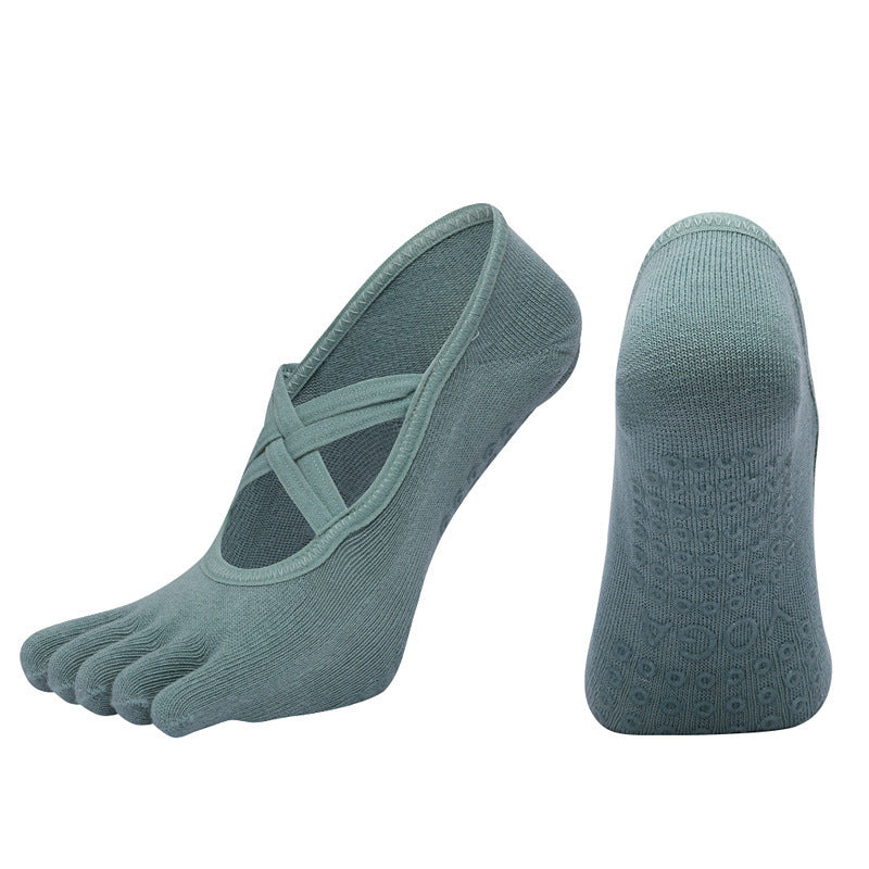 Cross-border Women's Non-slip Five-finger Yoga Socks Live Broadcast Body Dance Aerobics Pilates Fitness Sports Socks