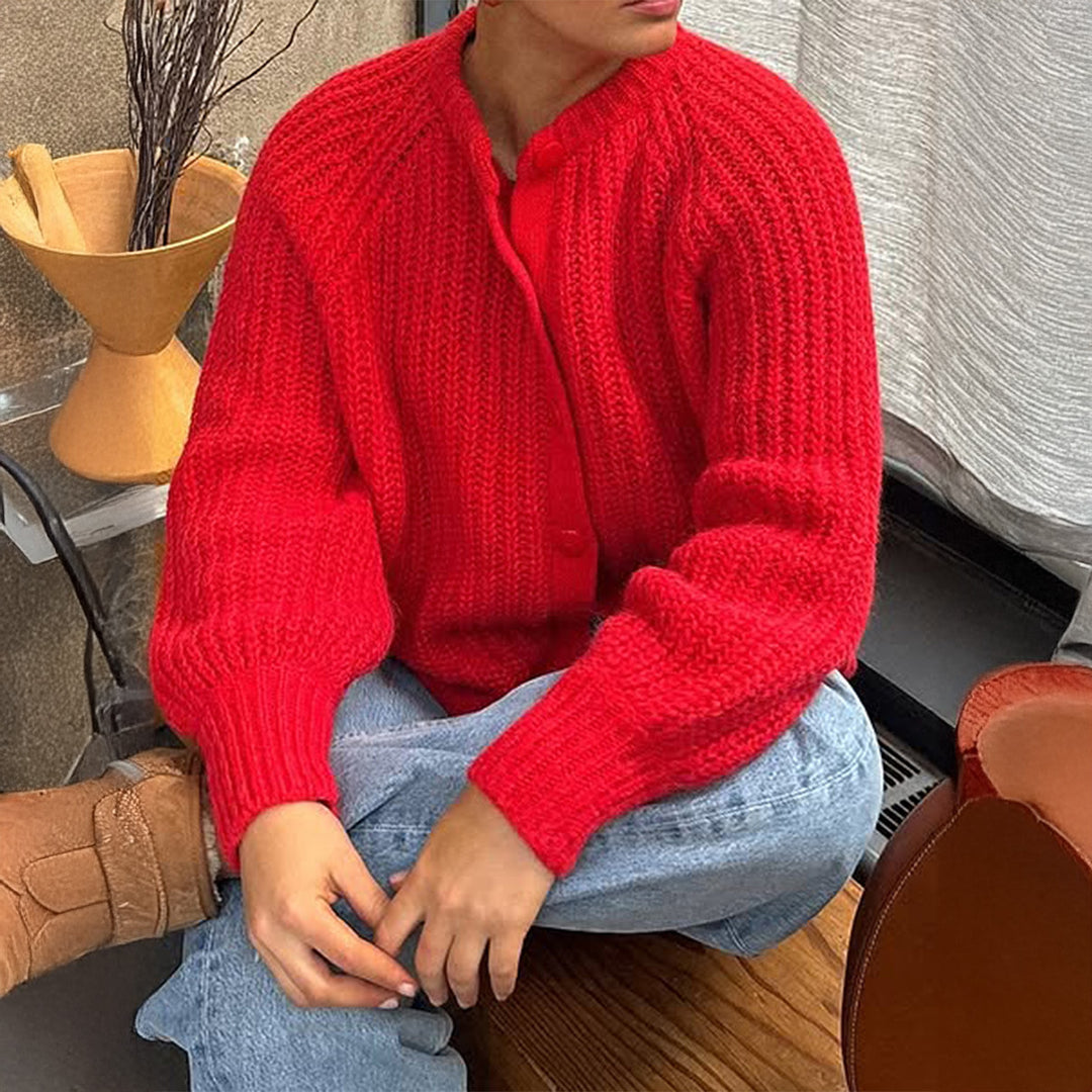 Minimalist Long Sleeve Button Shirt Sweater Women's Clothing