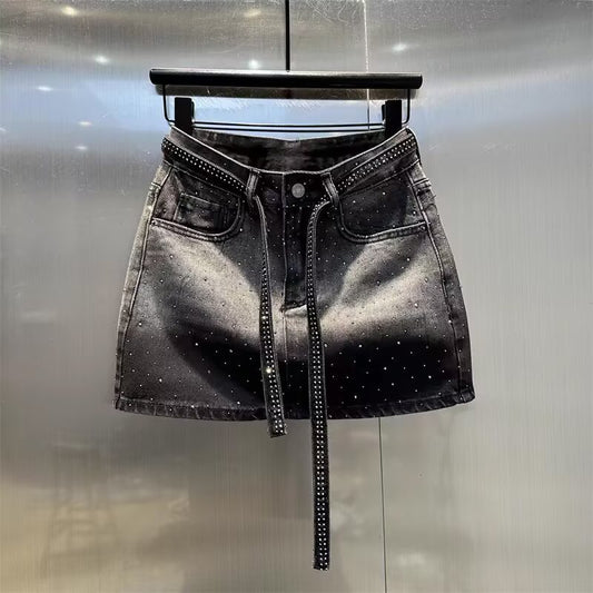 Denim Wide Leg A- Line Skirt