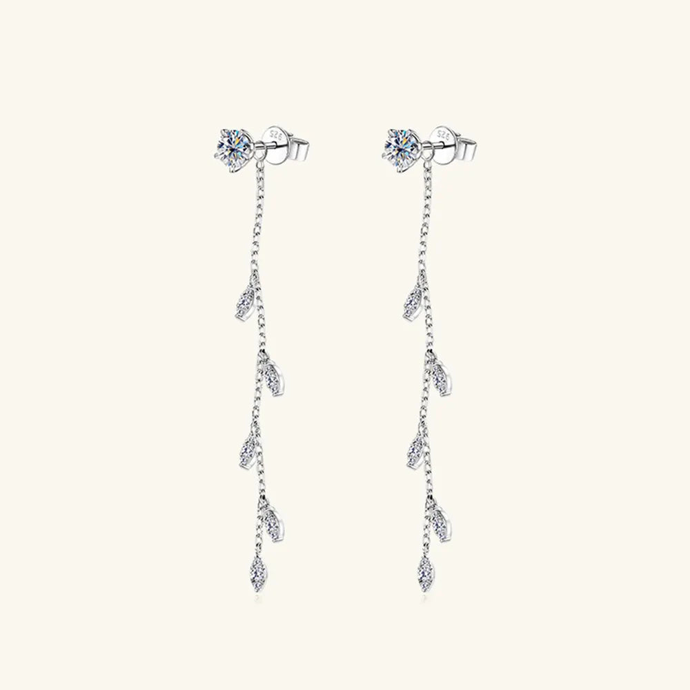 Elegant Moissanite Leaf Earrings