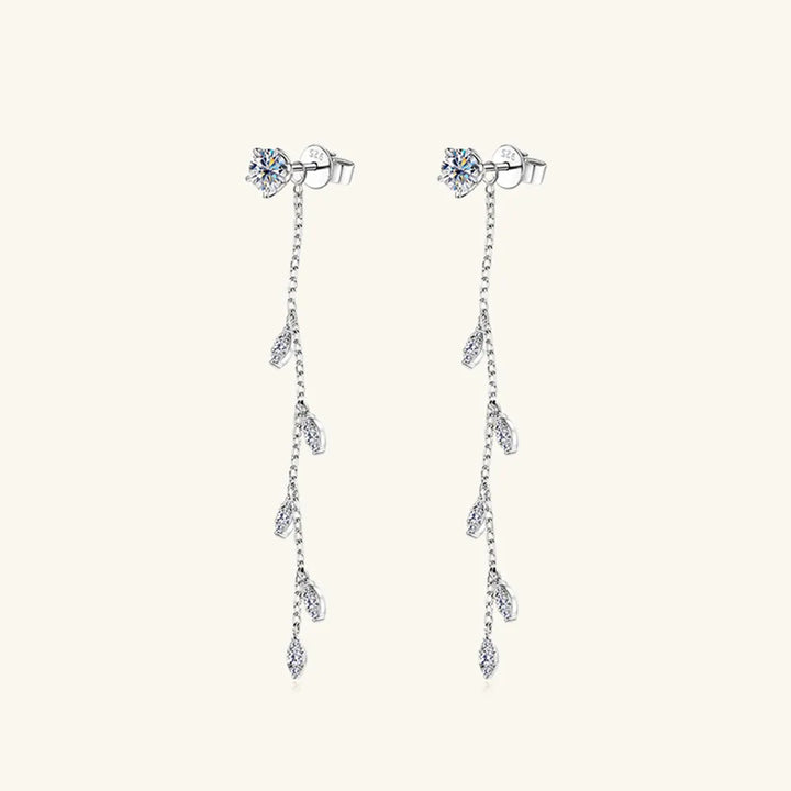 Elegant Moissanite Leaf Earrings