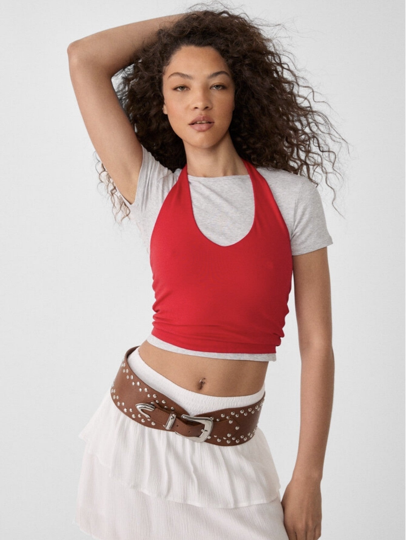 Women's Fashion Rivet Stitching Alloy Belt