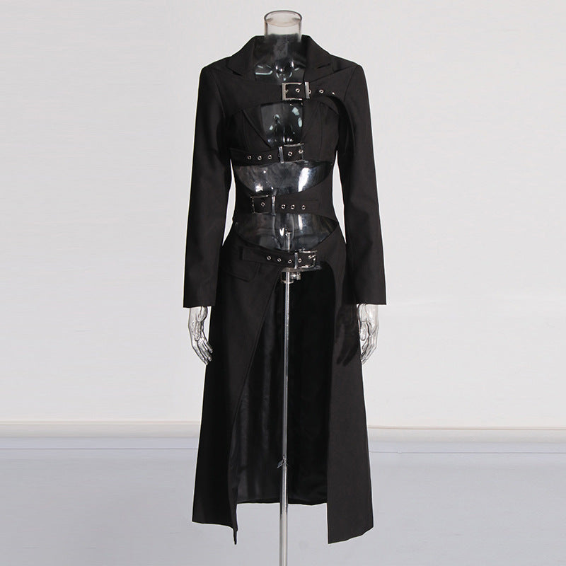 Noir Vibes Deconstructed Long Suit Jacket