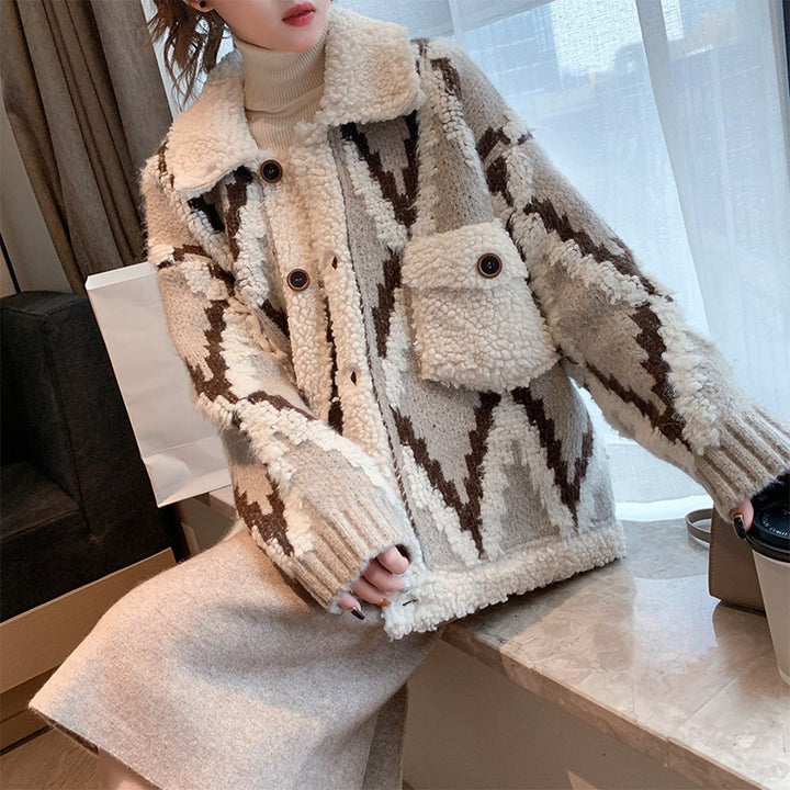 Chic Quilted Knit Jacket