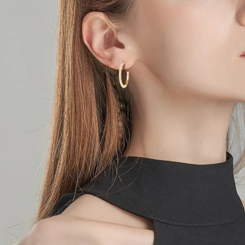 Sterling Silver Moissanite Hoop Earrings