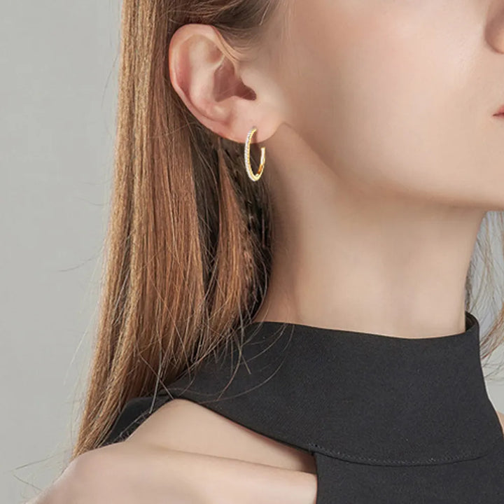 Sterling Silver Moissanite Hoop Earrings