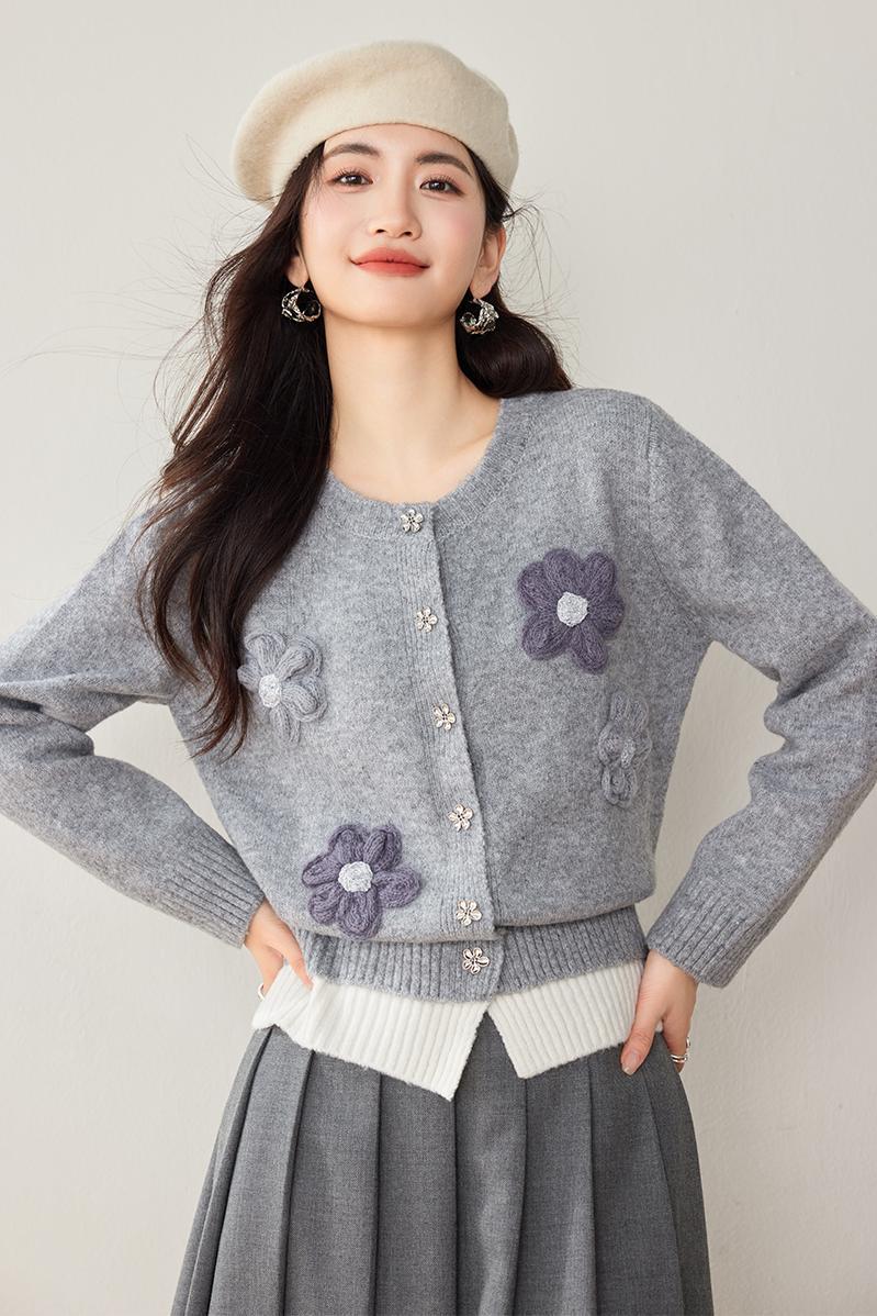 Casual Flower Design Cardigan