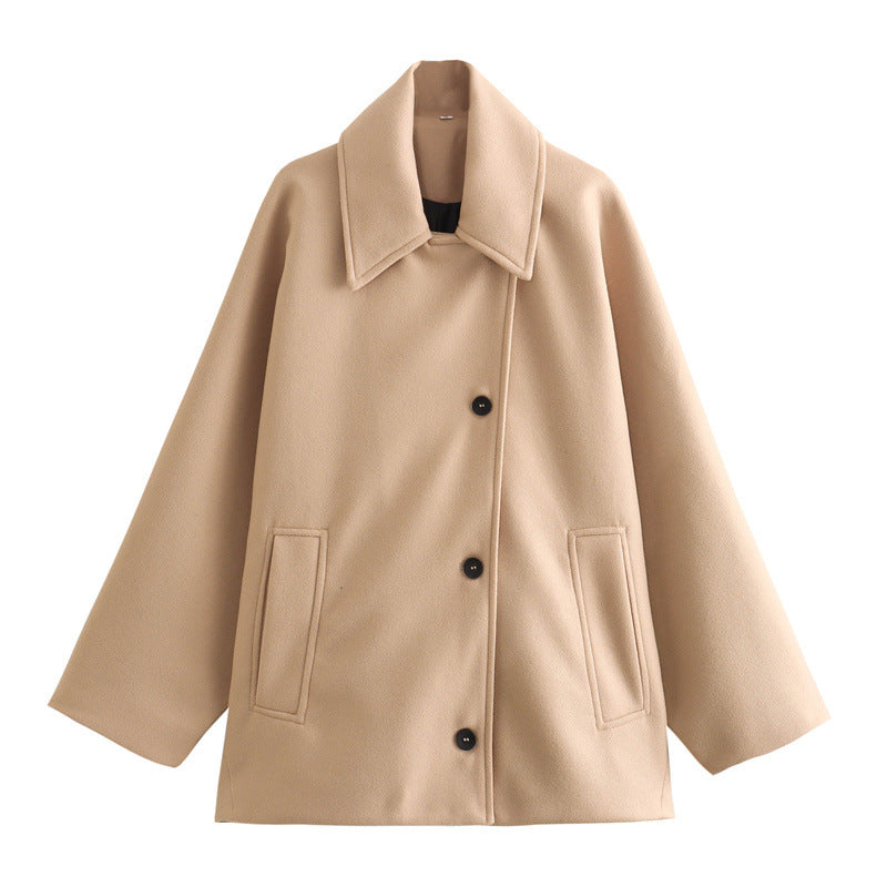 Everyday Luxe Khaki Lapel Jacket