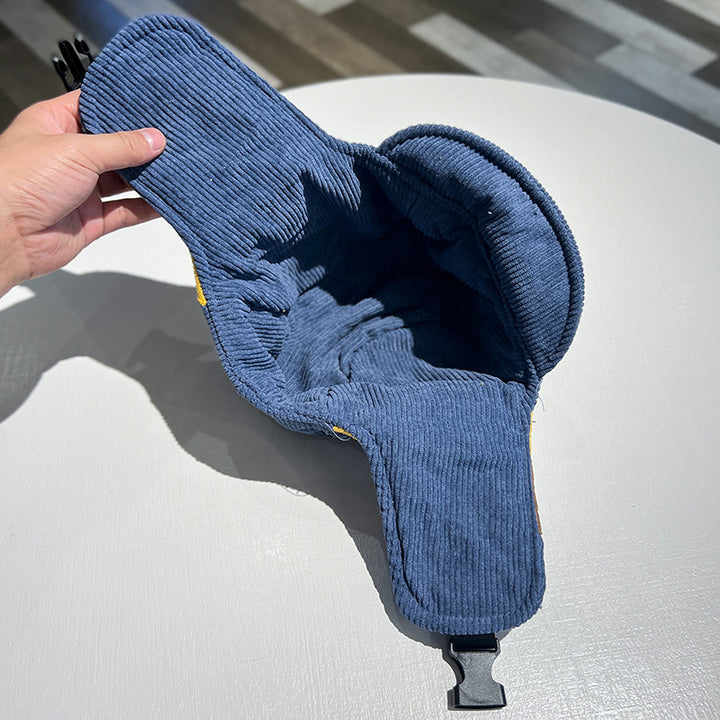 Pilot Hat Corduroy Warm Ear Protection Ushanka