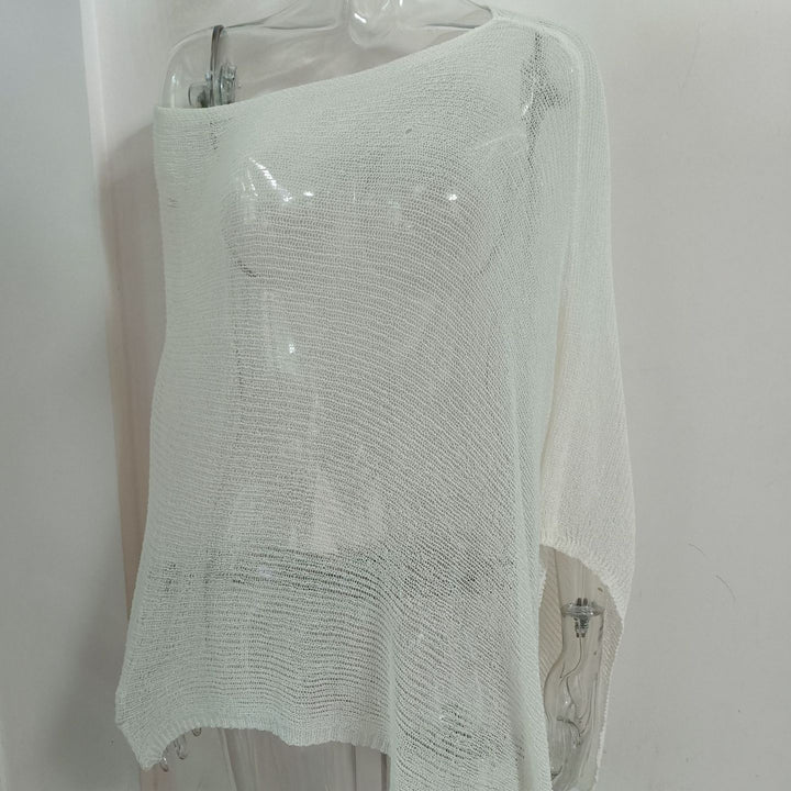 Irregular Cape And Shawl Sun Protection Shirt Women's Season Knitwear Top