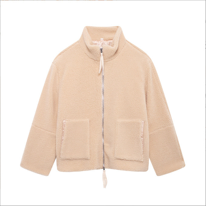 Fashion Loose Anti-cashmere Personality Casual Zip Coat