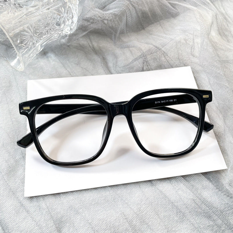 Street Snap Fashion Decorative Plain Black Frame Glasses Female