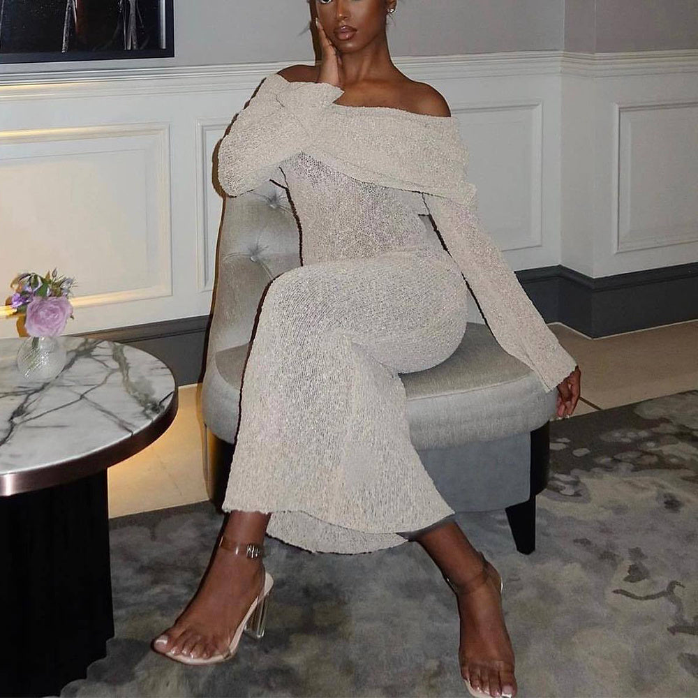 Beach Knitted Off Shoulders Dress