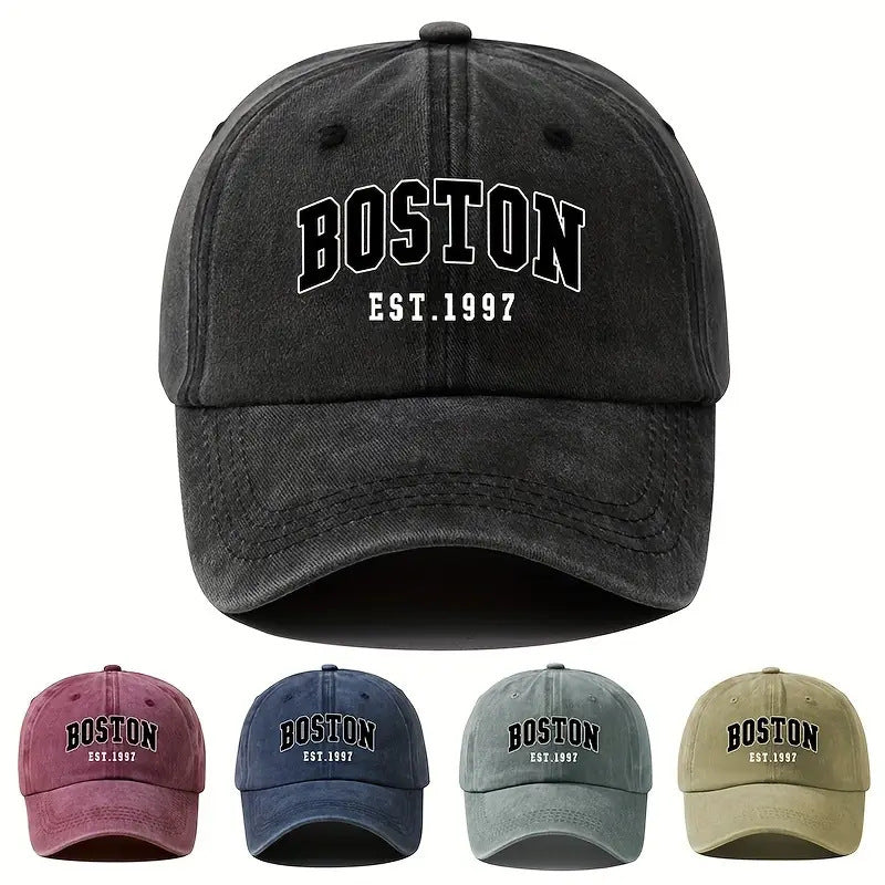 Washed Cotton Letter Baseball Cap