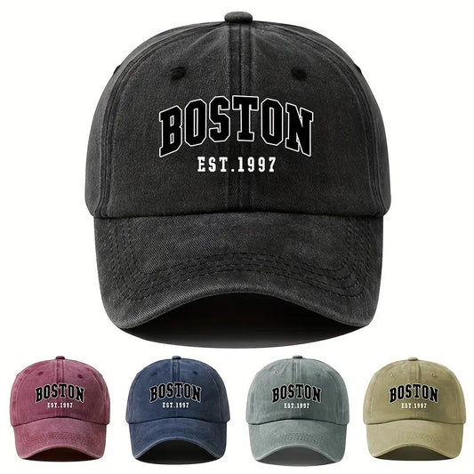 Washed Cotton Letter Baseball Cap