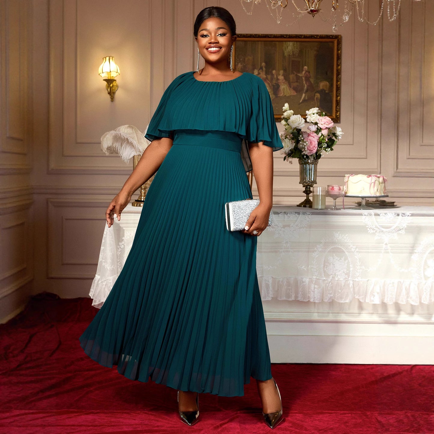 Chiffon Elegant Long Wedding Guest Dress