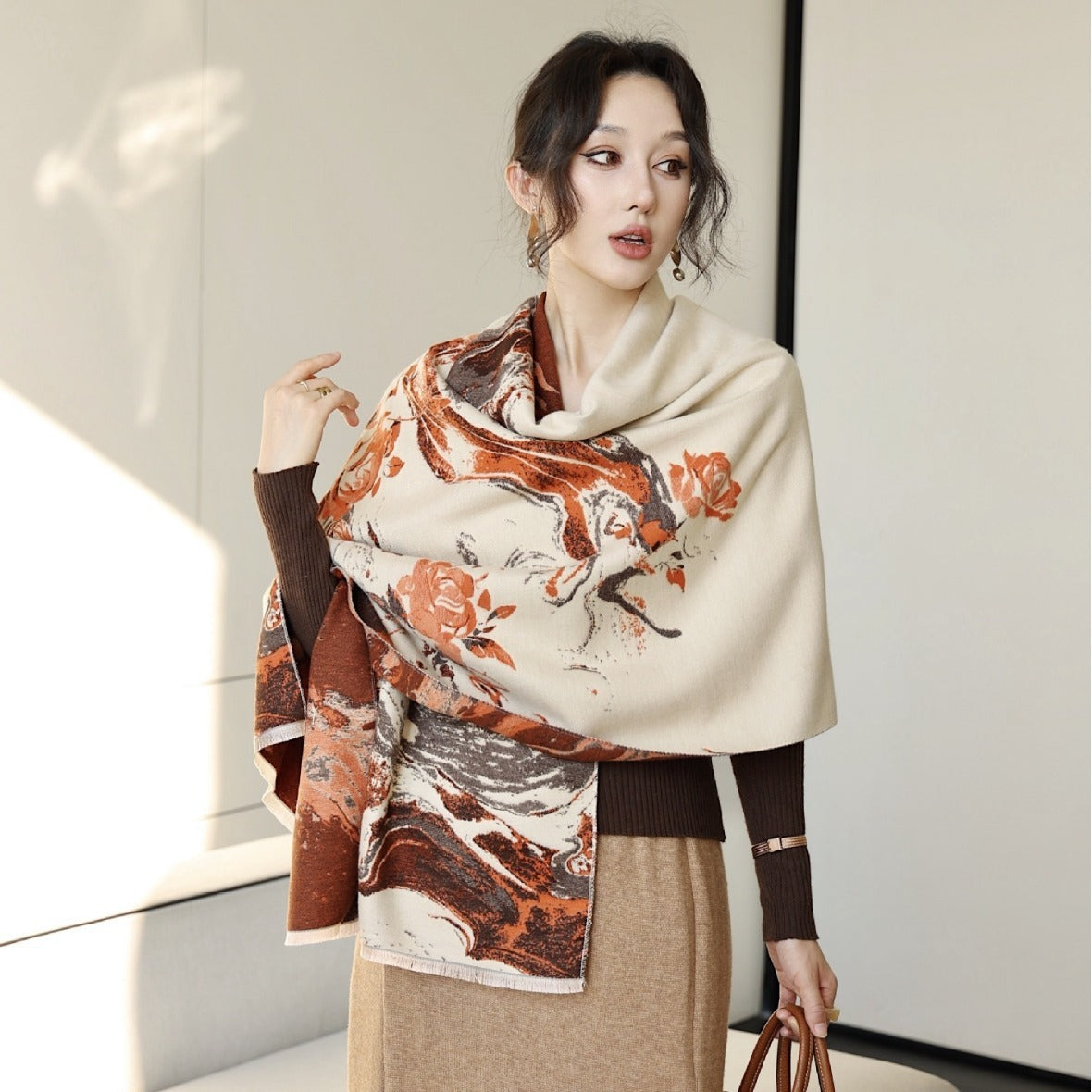 Autumn And Winter High Sense Office Shawl Dual-use Korean Style