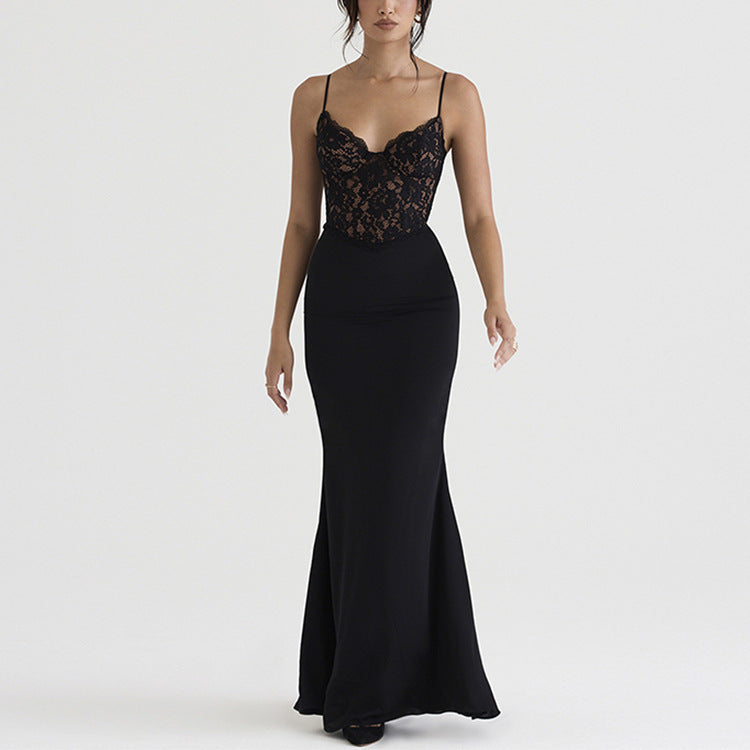 Elegant Lace Strap Dress