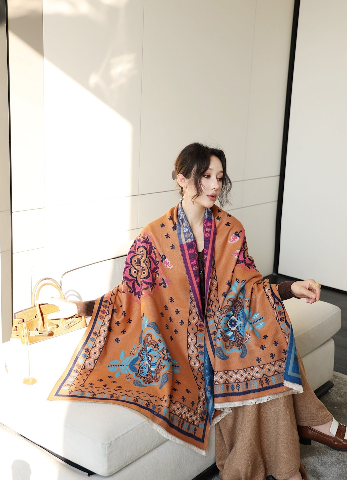 Autumn And Winter High Sense Office Shawl Dual-use Korean Style