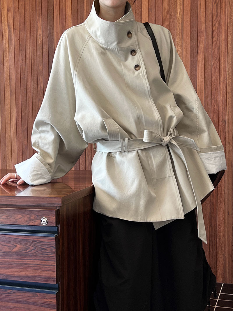 City Luxe Short Belted Trench Jacket