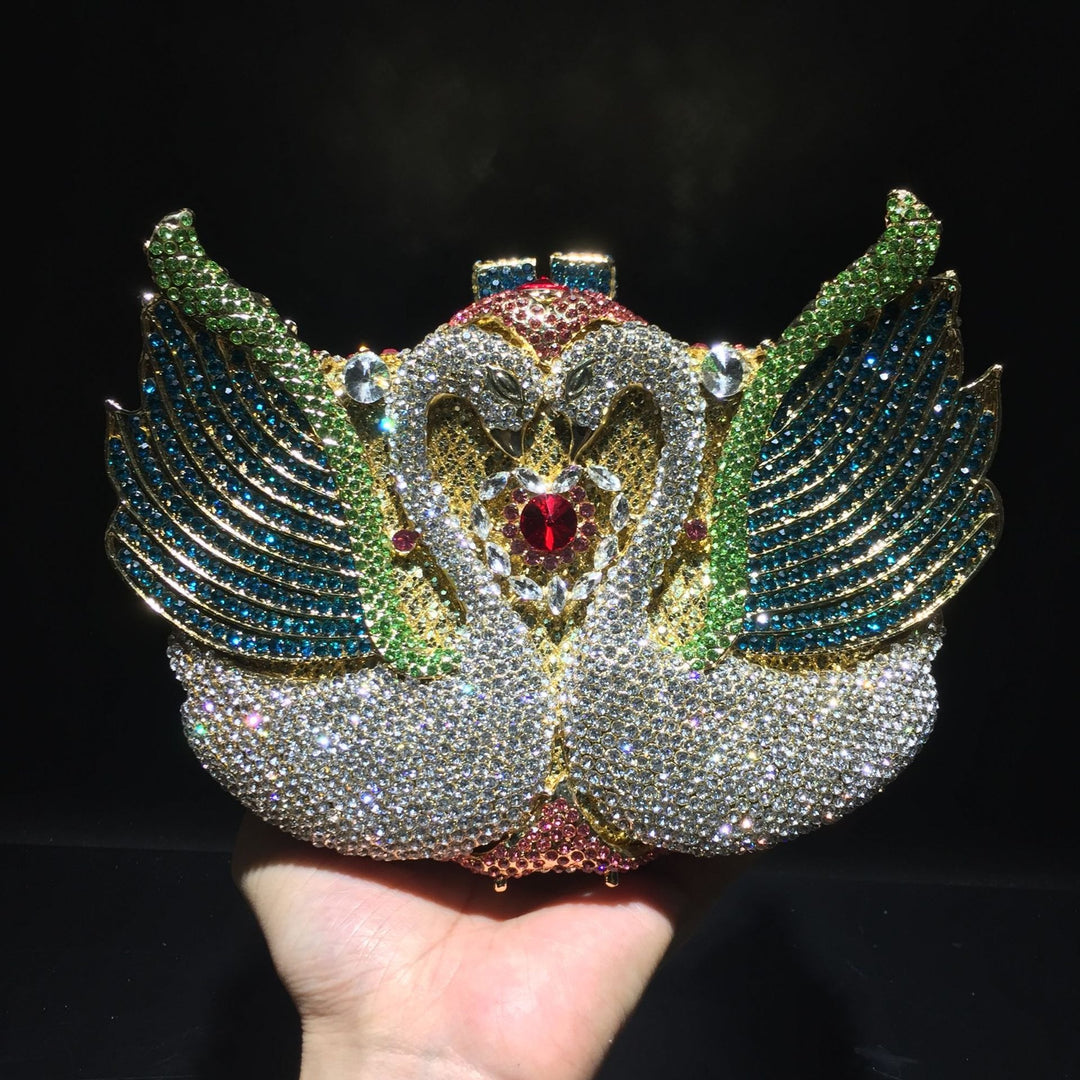 Swan Studded Diamond Dinner Bag