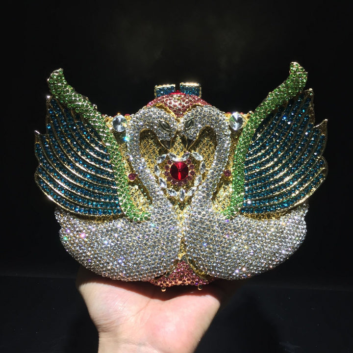Swan Studded Diamond Dinner Bag