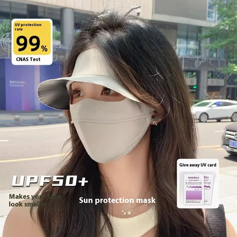 Vinyl Mask Soft Top All-inclusive Integrated Neck Protection Ice Silk UV-proof Outdoor Sun Hat