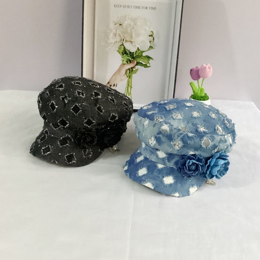 Octagonal Cap Hole Denim Hat