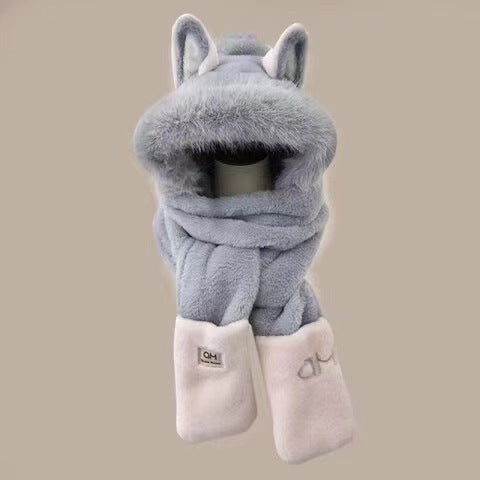 Winter Female Warm Cartoon Ear Protection Plush Bonnet