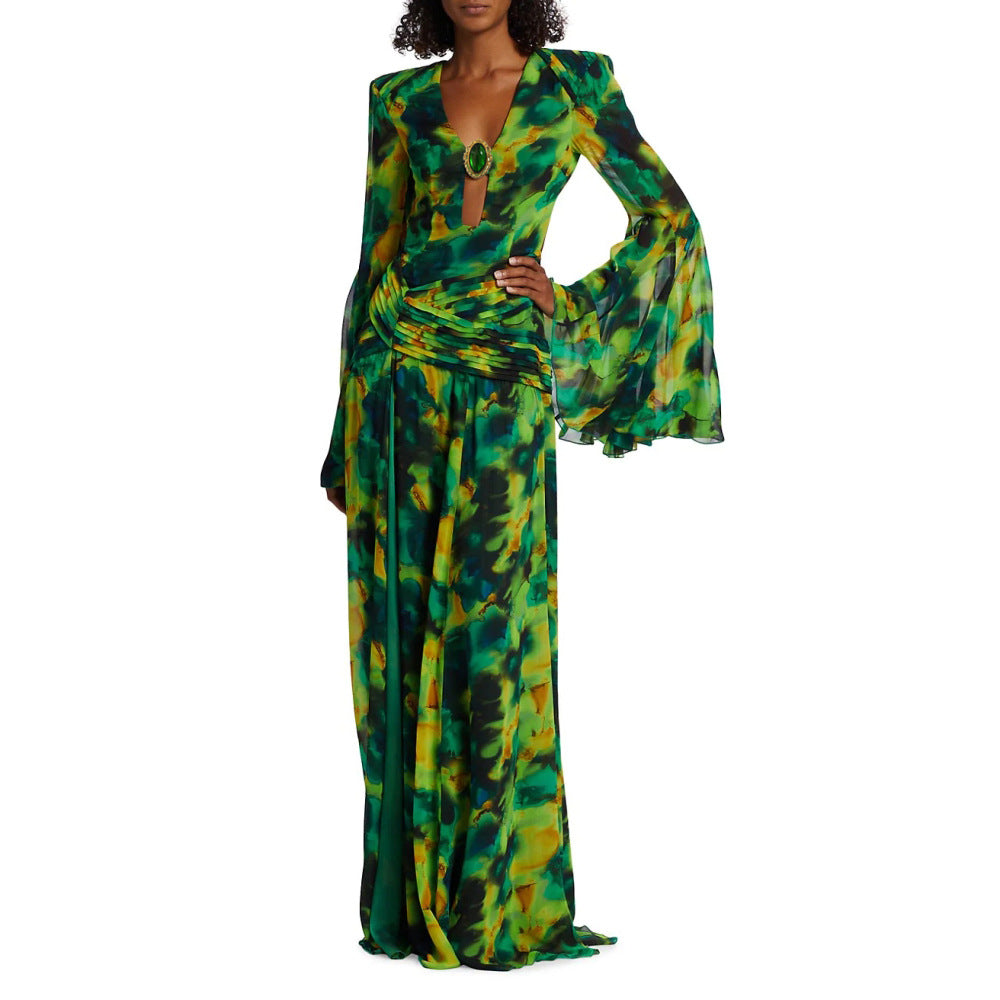 Fresh Green Styled Summer Dress