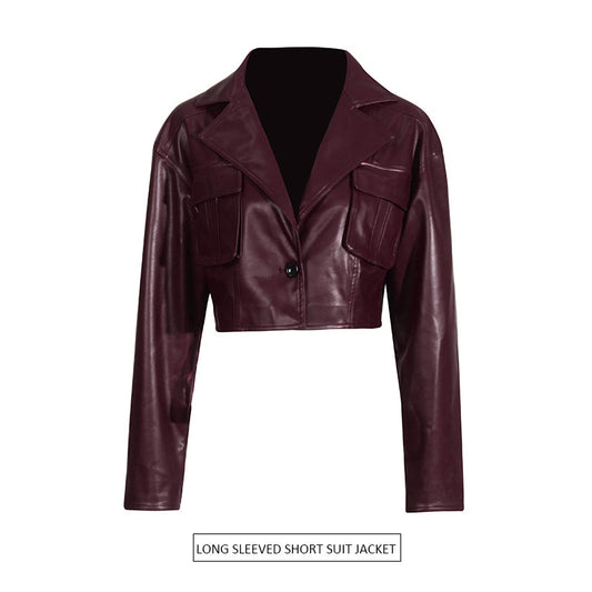 European and American biker-style short outerwear with large lapels