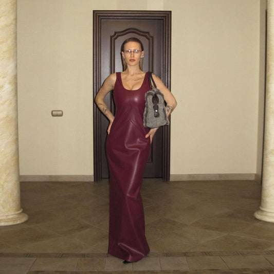 Luxury Leather Evening Dress