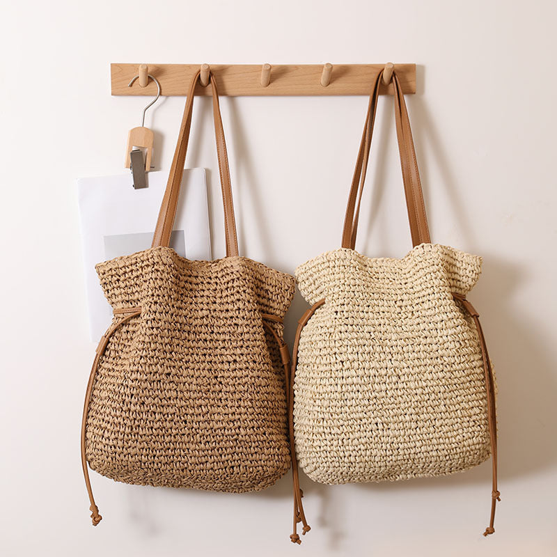 Chic Knitted Straw Tote Bag