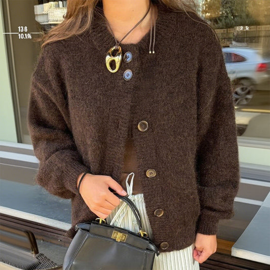 Casual Simple Buttons Long Sleeve Coat Sweater