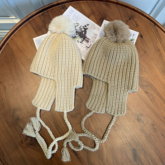 Warm Korean Style Ear Protection Parent-child Flying Baby Wool Men's And Women's Hats