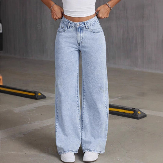 High Waist Straight Loose Jeans