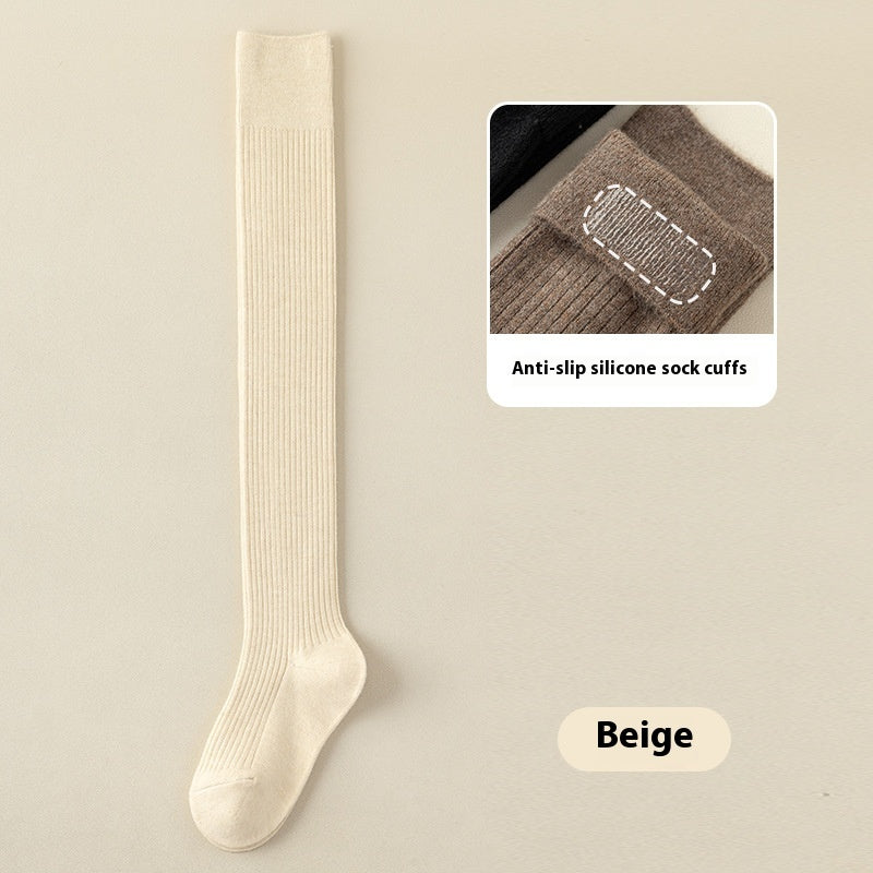 Women's Silicone Anti Slip Wool Knee High Socks