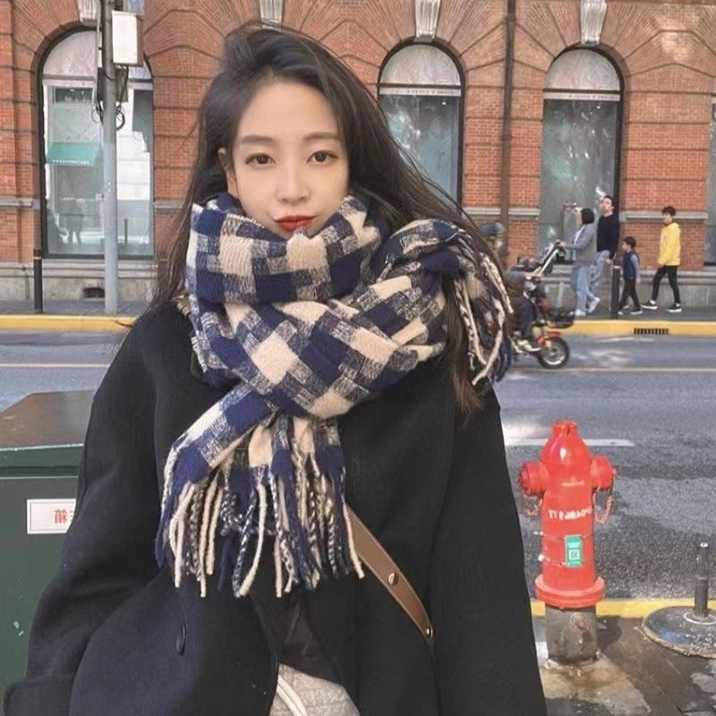 Fashionable All-match Plaid New Scarf For Women