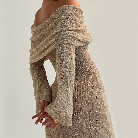 Beach Knitted Off Shoulders Dress
