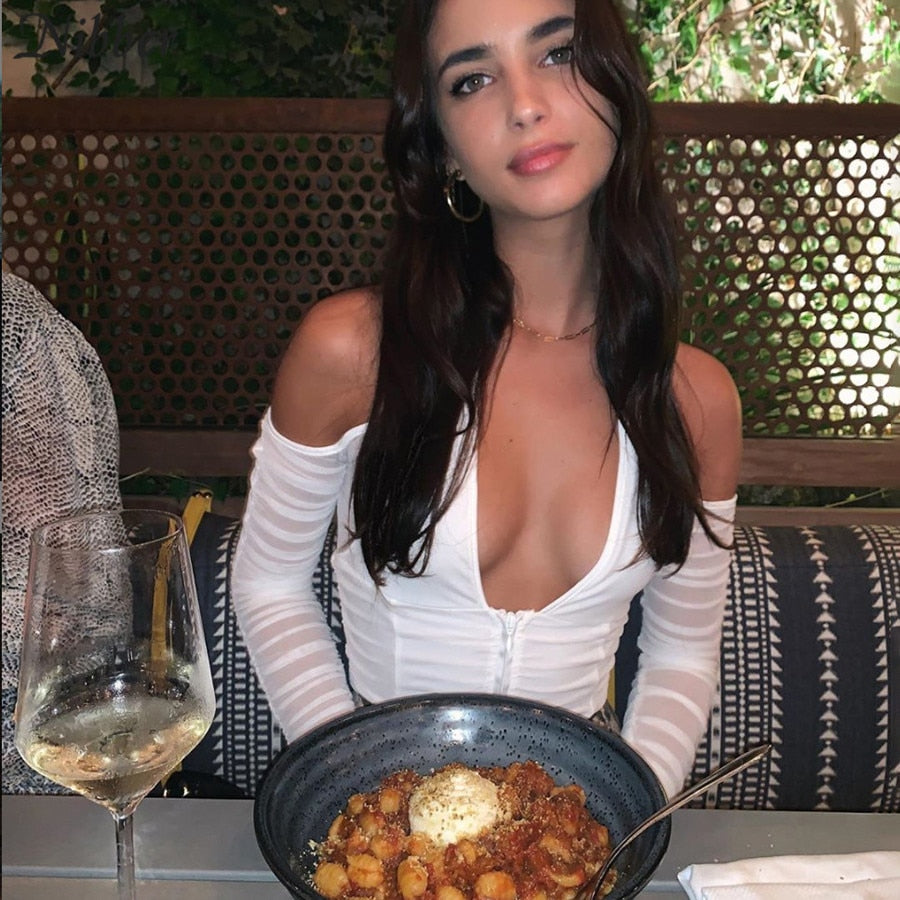 NIBBER Mesh V-Neck Top