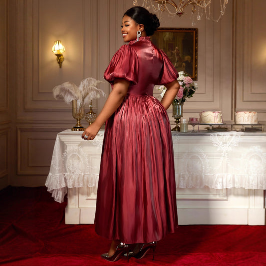 Versatile Lantern Bubble Sleeve Dress