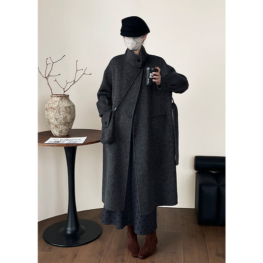 Winter Luxe Double-Sided Wool Coat with Belt