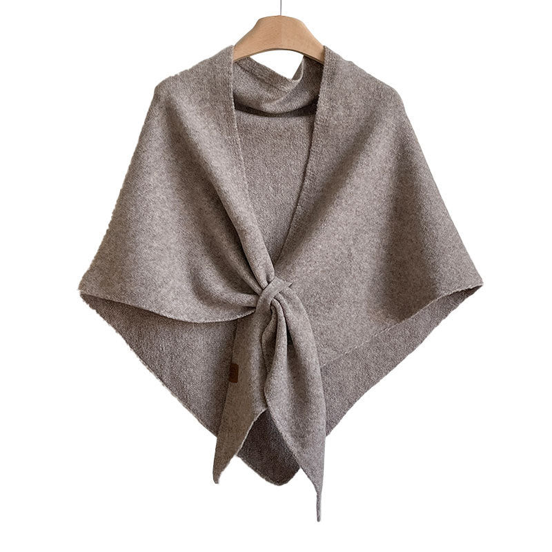 All-matching Triangular Binder Neck Warmer Scarf Pure Color All-matching Bib Shawl