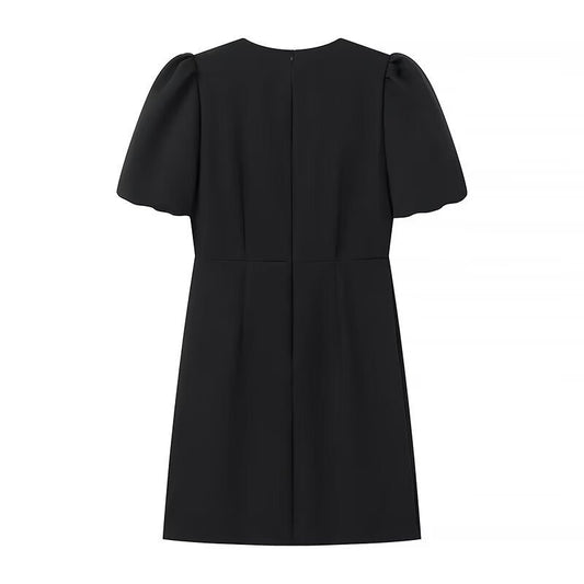 Elegant Fashion Fitted Party Dress with Metal Decor and Hollow Design