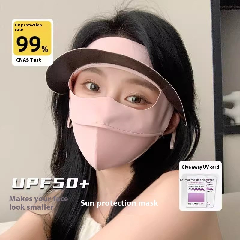 Vinyl Mask Soft Top All-inclusive Integrated Neck Protection Ice Silk UV-proof Outdoor Sun Hat