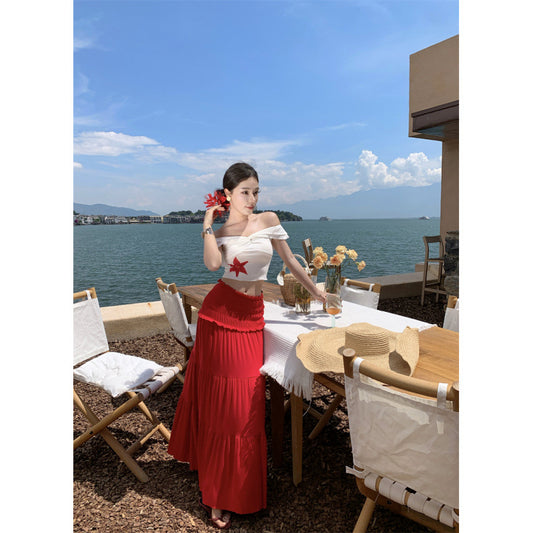 Ruffled Hem Skirt Outfit