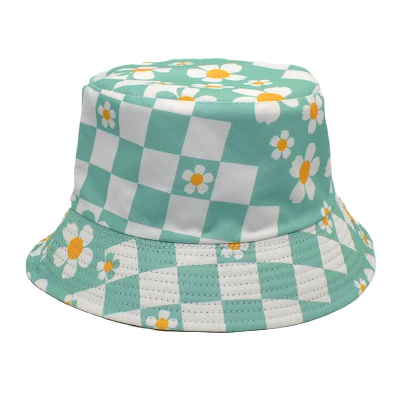 Korean Style Chessboard Plaid Spring And Summer New Bucket Hat Sun-proof